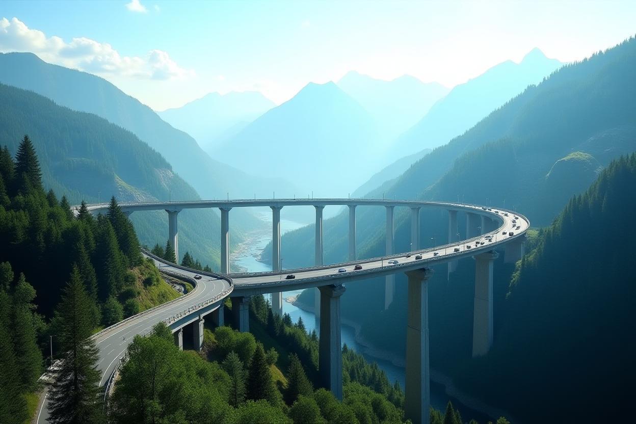 Brennerautobahn mit Europabrücke über Tal