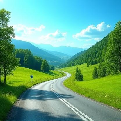 Austrian Bundesstraße im Sommer